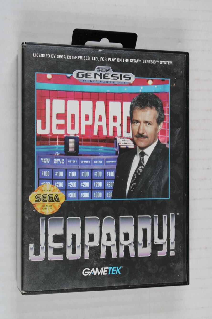 Jeopardy (Sega Genesis, 1992) Game Show Complete with Box Cartridge & Manual CIB